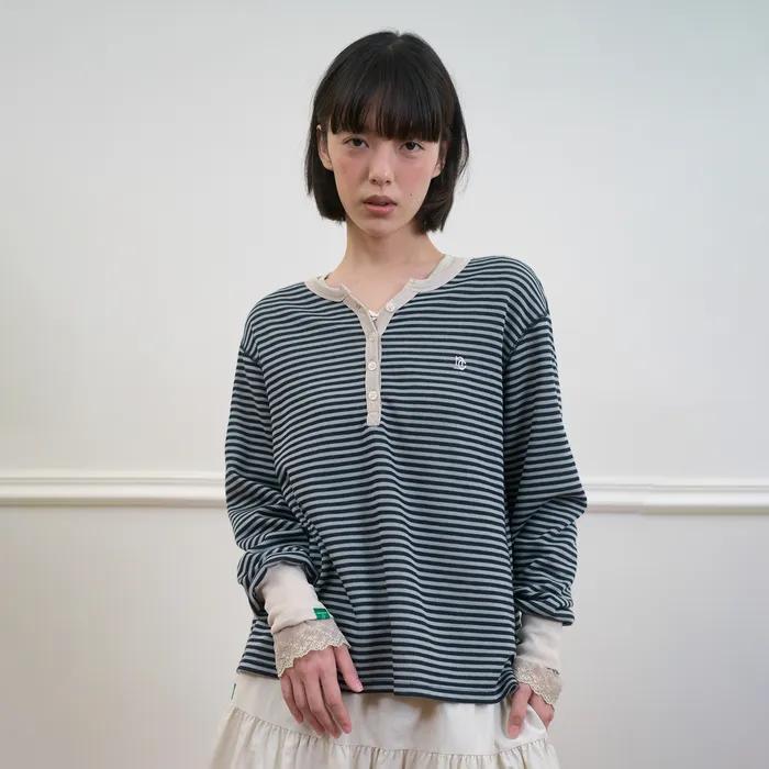 [11월 18일 예약발송]256. Tone-down Stripe T_Ivory