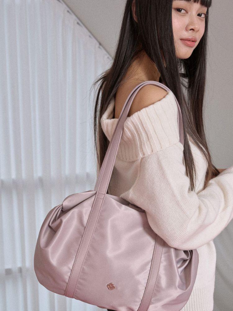 Aurora Shirring Duffle Bag_Lilac