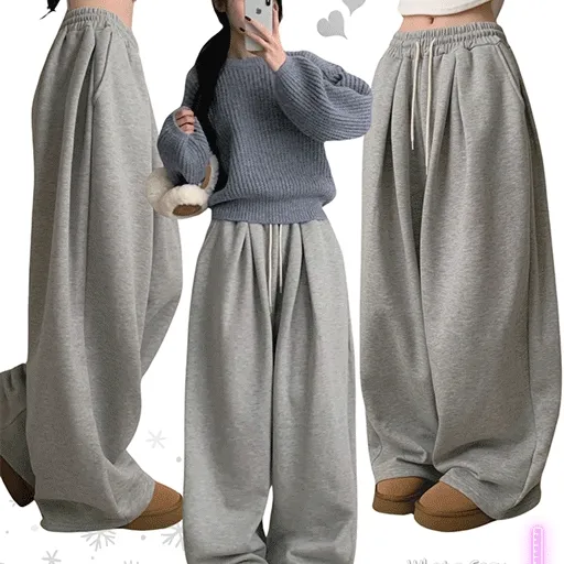 봄ver출시💕[말랑ო원단] 하체커버.핏보장 아방방 따듯 기모 와이드 트레이닝 츄리닝 팬츠 바지 키작녀 키큰녀 빅사이즈 155 170 안쪽후리스기모