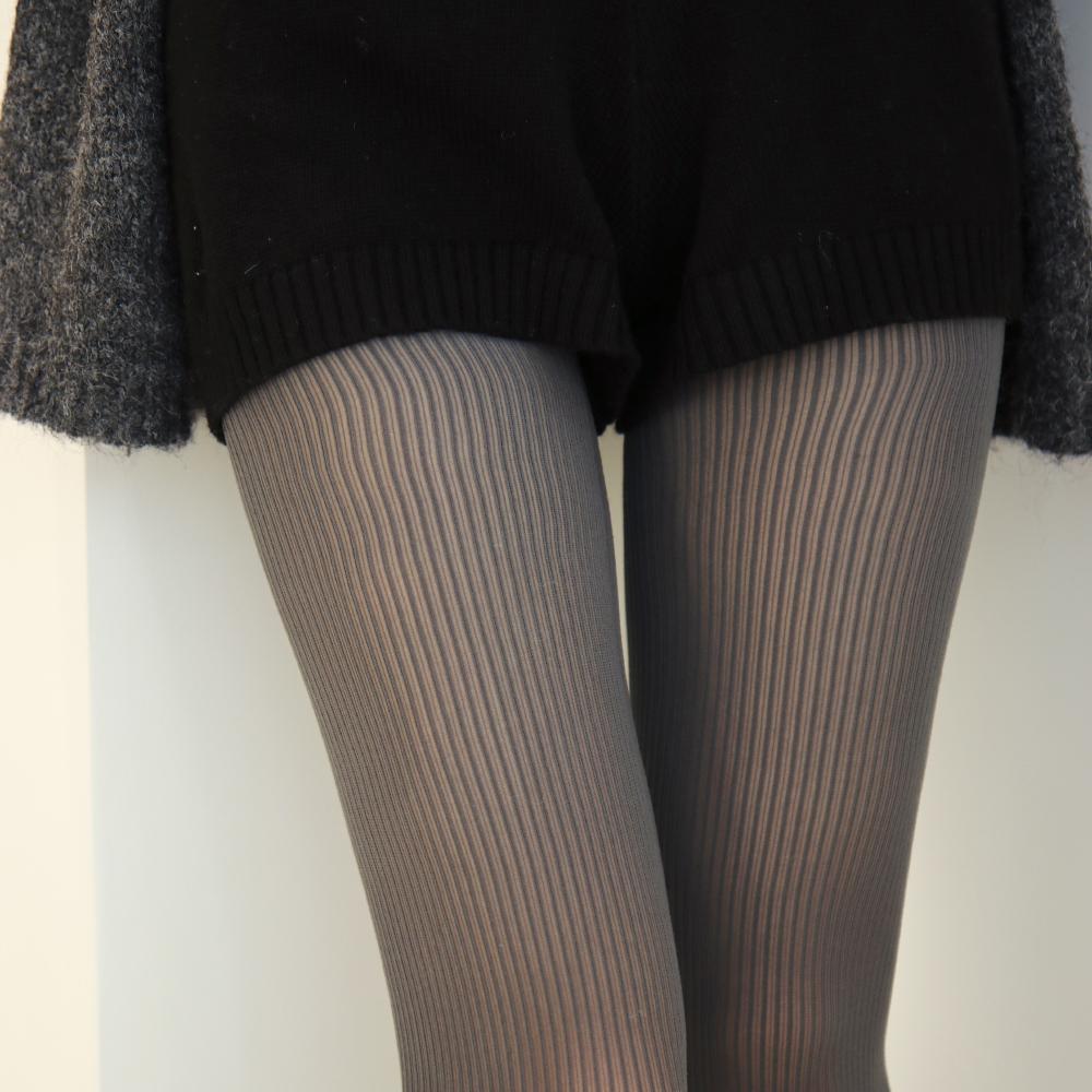 핀스트라이프 쉬어 스타킹 (그레이)