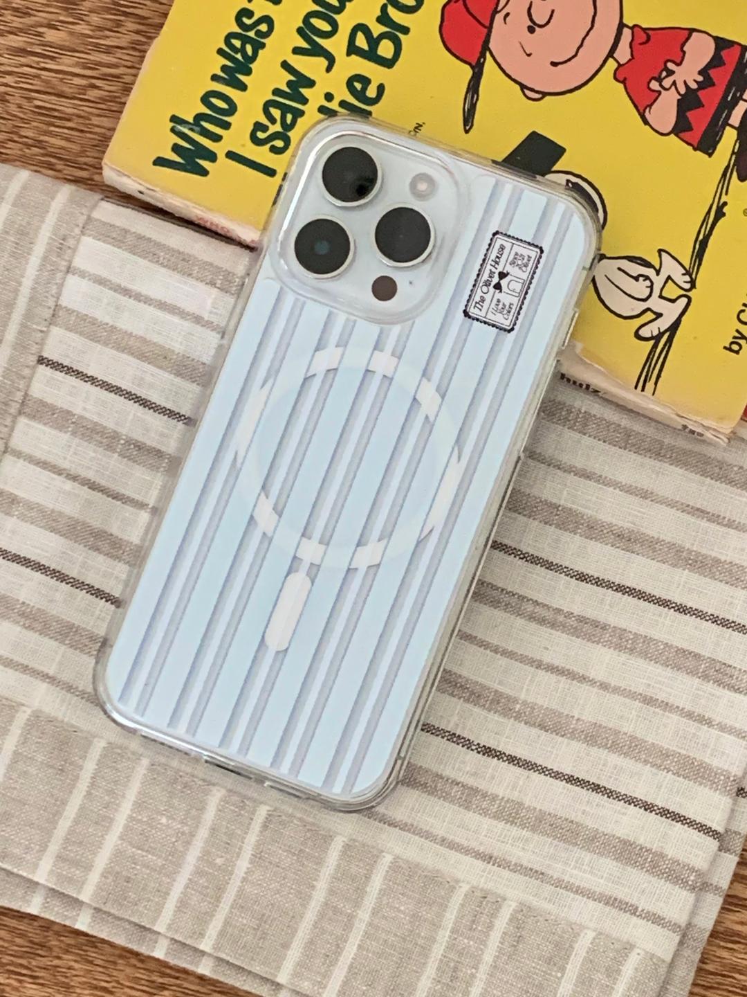 olivet house stripe magsafe case (blue)