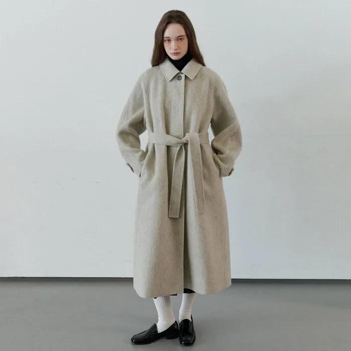 [1차리오더] 알파카 발마칸 롱 싱글 코트_oatmeal