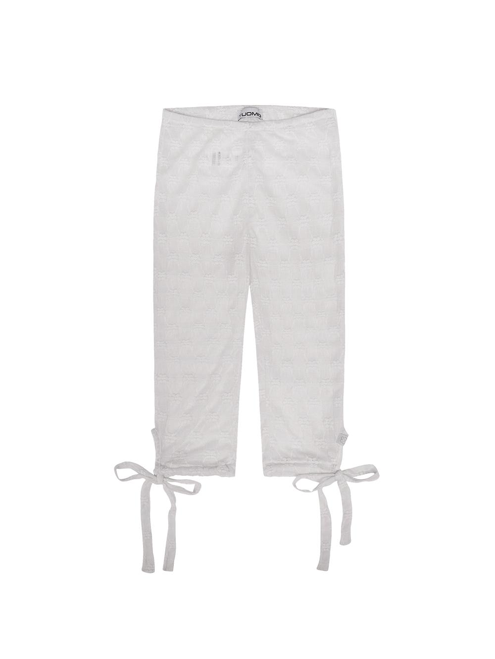 STRAPPY FLOWER LEGGINGS [WHITE]