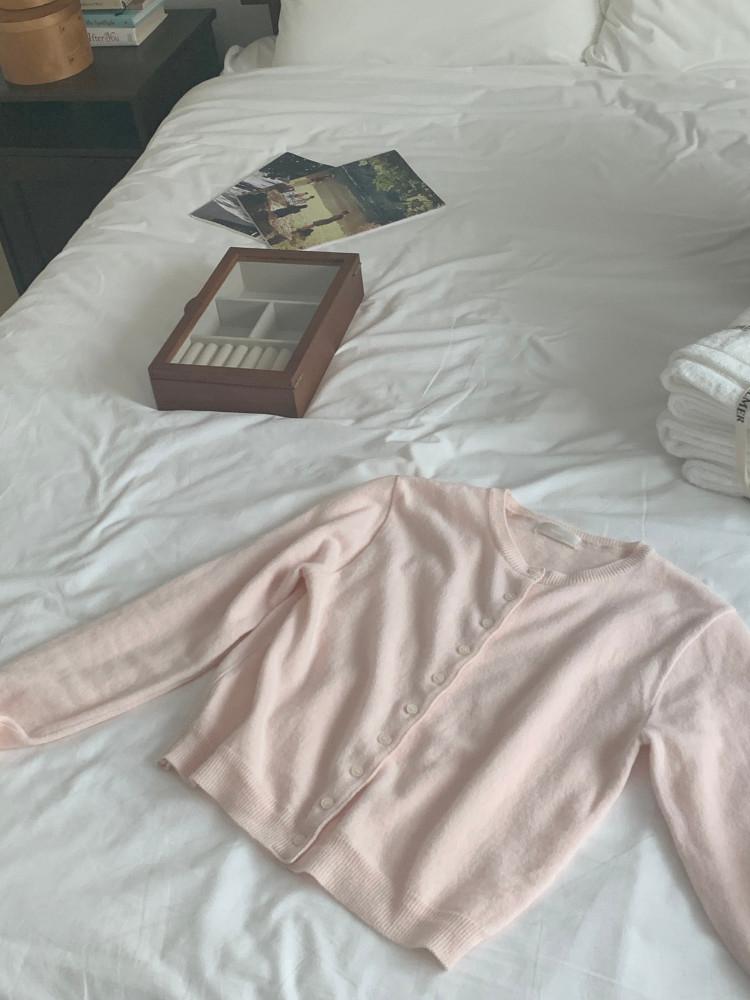 로브 파인울 크롭 가디건 (4col)