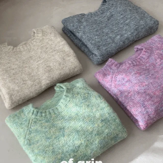 [당일발송/MD소장] 뽀송 레인보우 보카시 울 니트