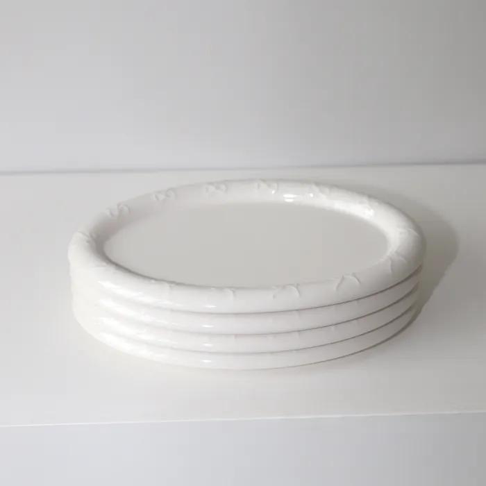 리본 오발 플레이트(화이트)