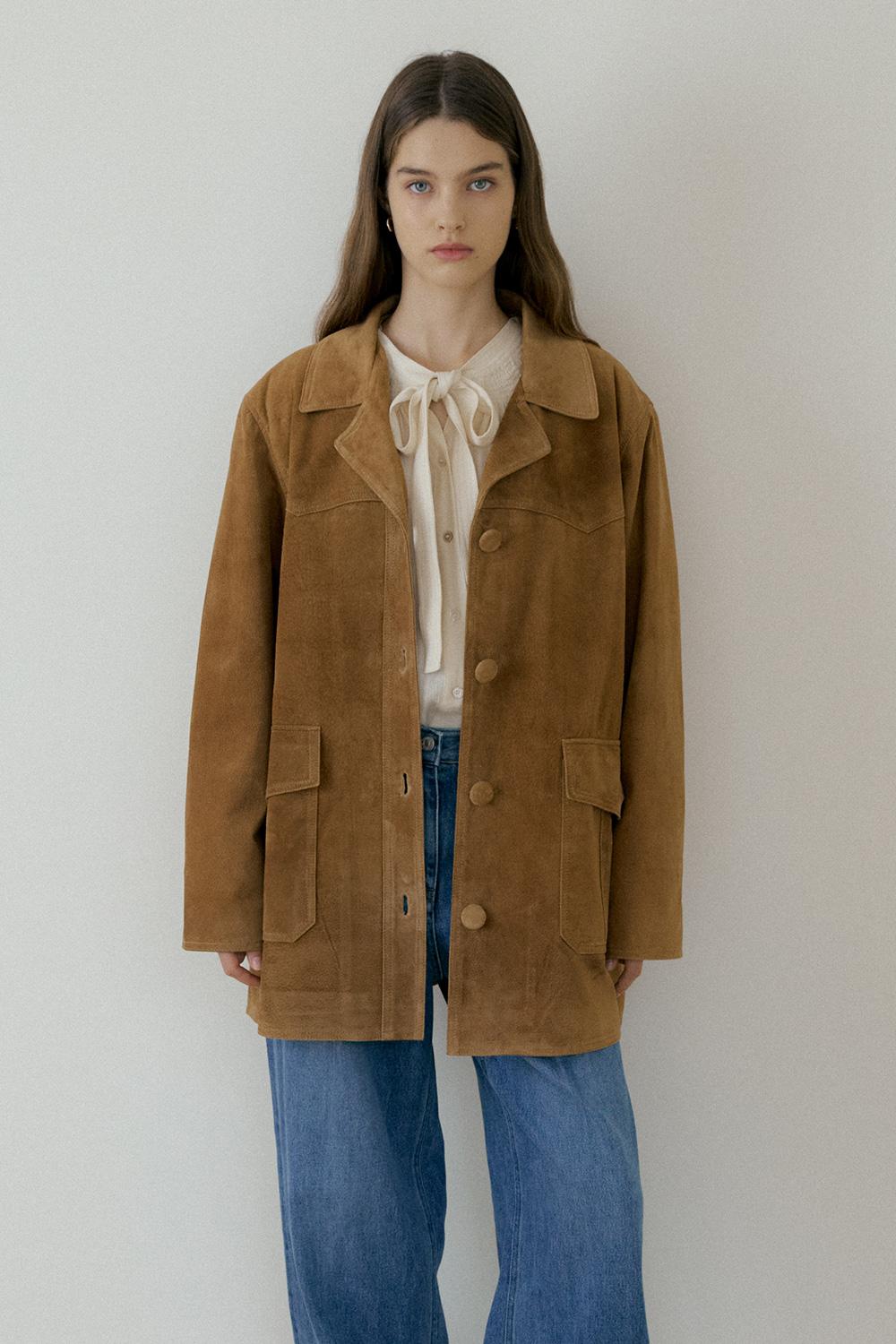 WESTERN SUEDE JACKET - Camel Beige