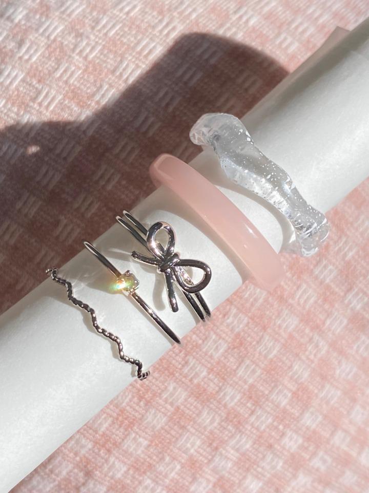 ribbon pink set ring