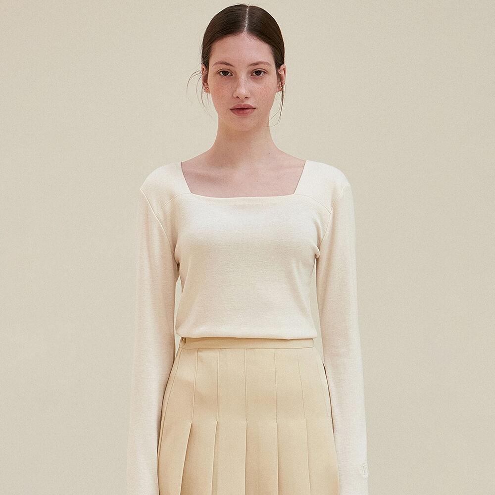 SQUARE NECK TOP_CREAM