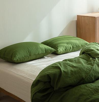 멜로우 린넨 베딩_deep olive