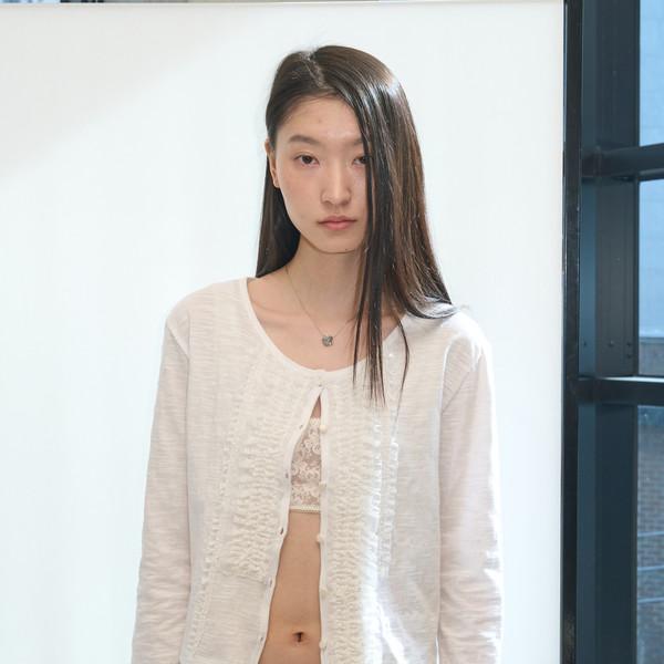 [오후 2시 이전 오늘 출고] [MADE] Lace Line Cardigan (White)