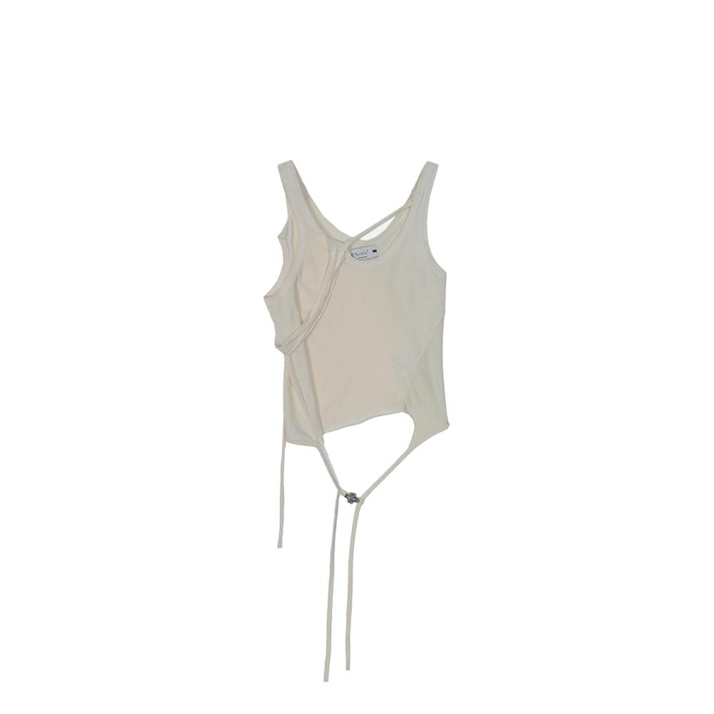 [AE SYNCTX : 에이시넥틱스] TRIMMED SLEEVELESS TOP IVORY