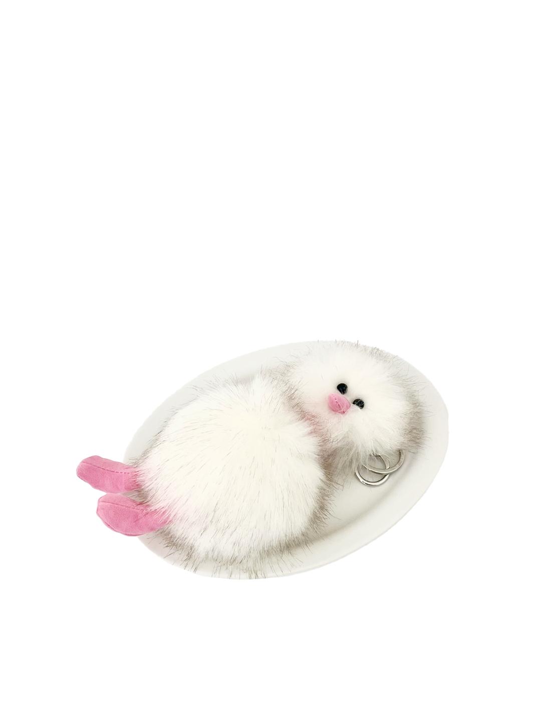 Ugly Bird Keyring - White