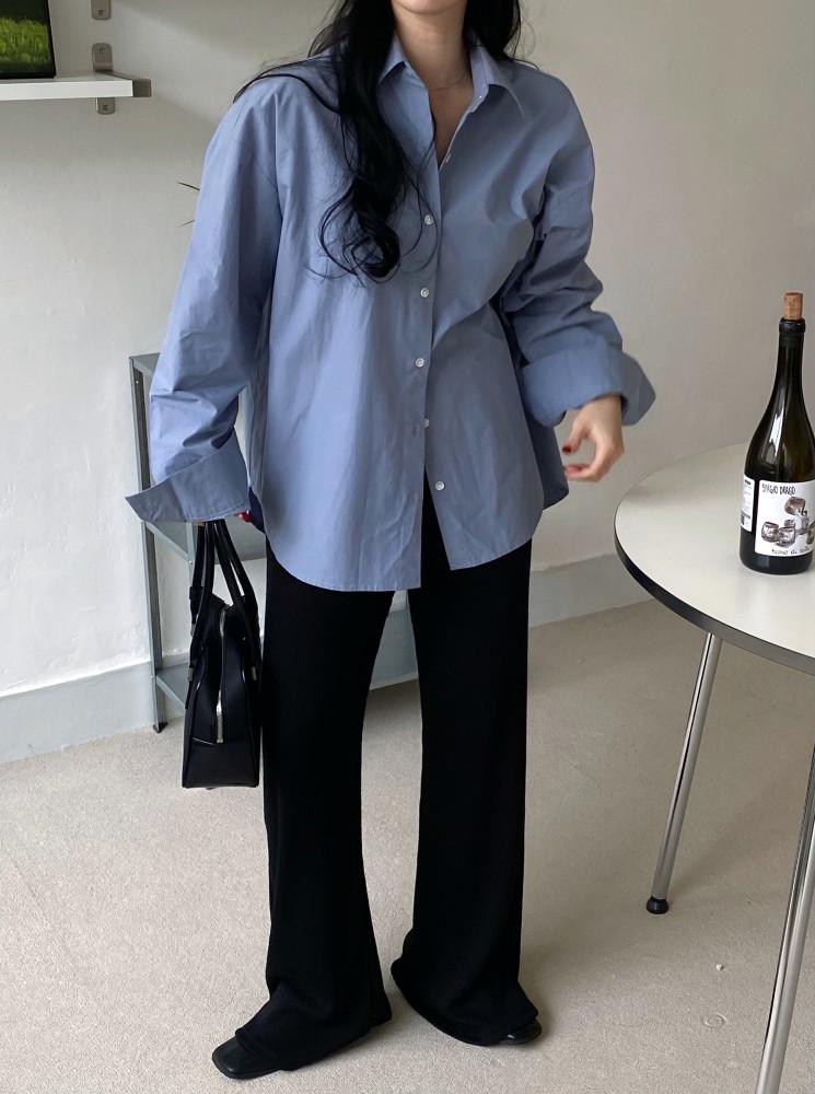 베이직 코튼 오버핏 박시핏 셔츠 블라우스 남방