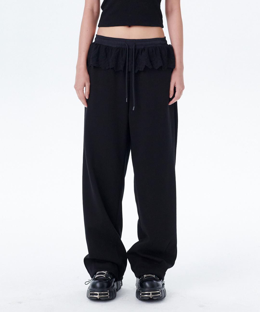 LACE SWEATPANTS [BLACK]
