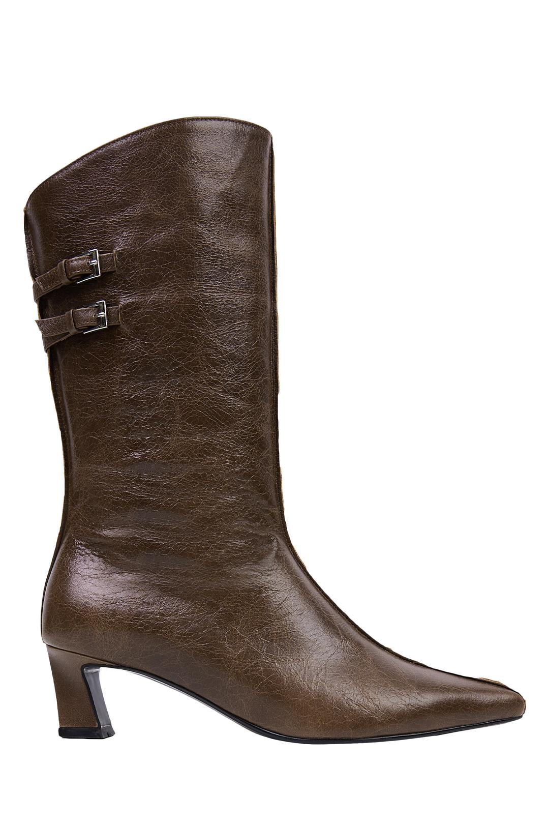 BACK STRAP WESTERN BOOTS / BROWN