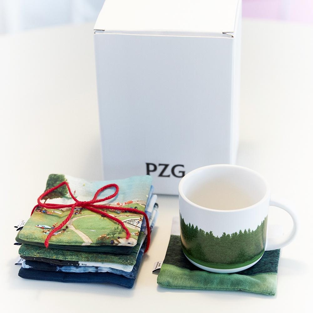 제주 오름 머그컵+패브릭 쿠션 코스터(8종택1) 세트 (기프트패키지)