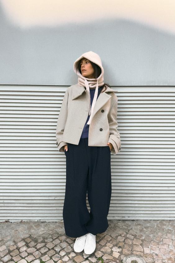 하이넥 숏 코트