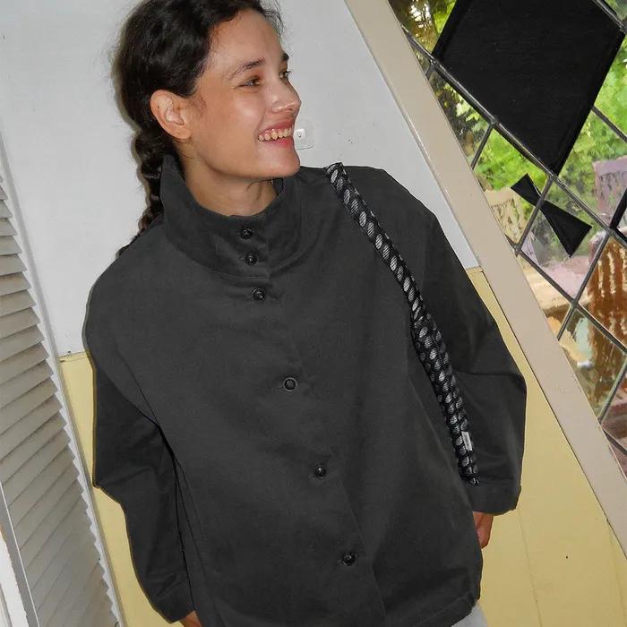 HIGH-NECK JACKET DARK MOON