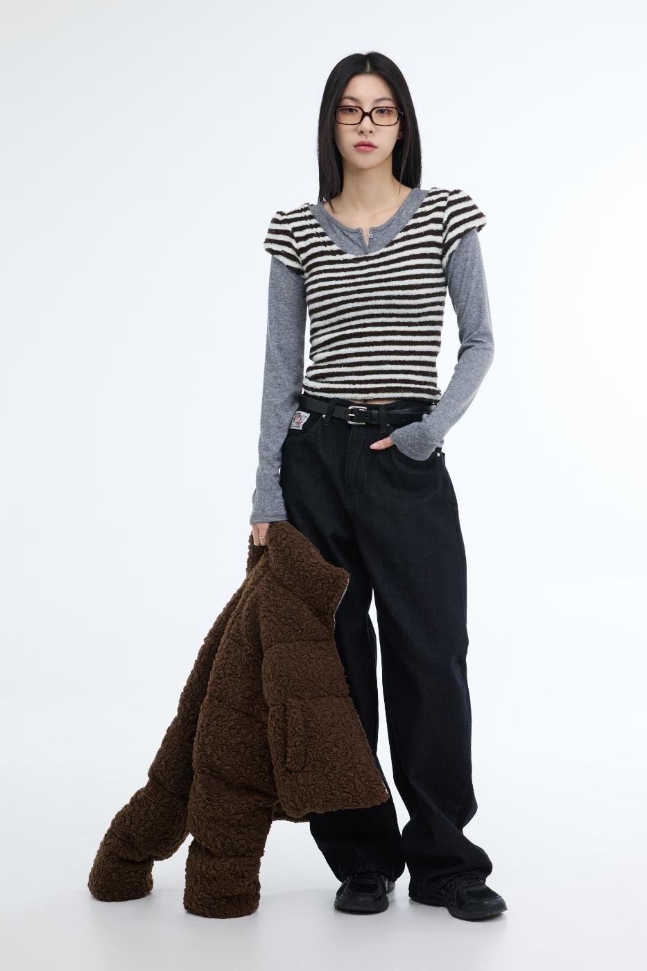 포르테나 레이니 테리 퍼프 스웨터