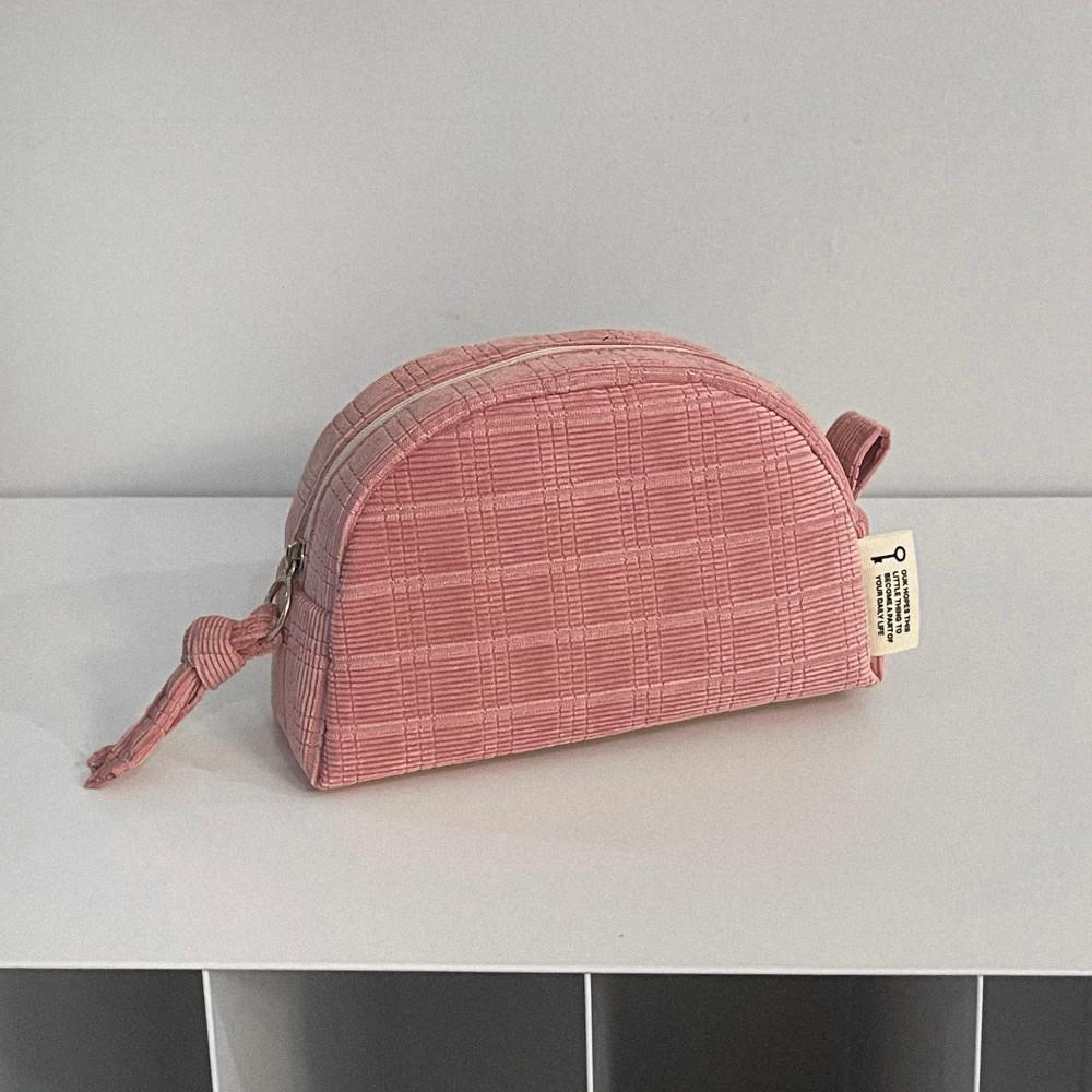OUK 오우크 하프문 파우치 코듀로이 핑크