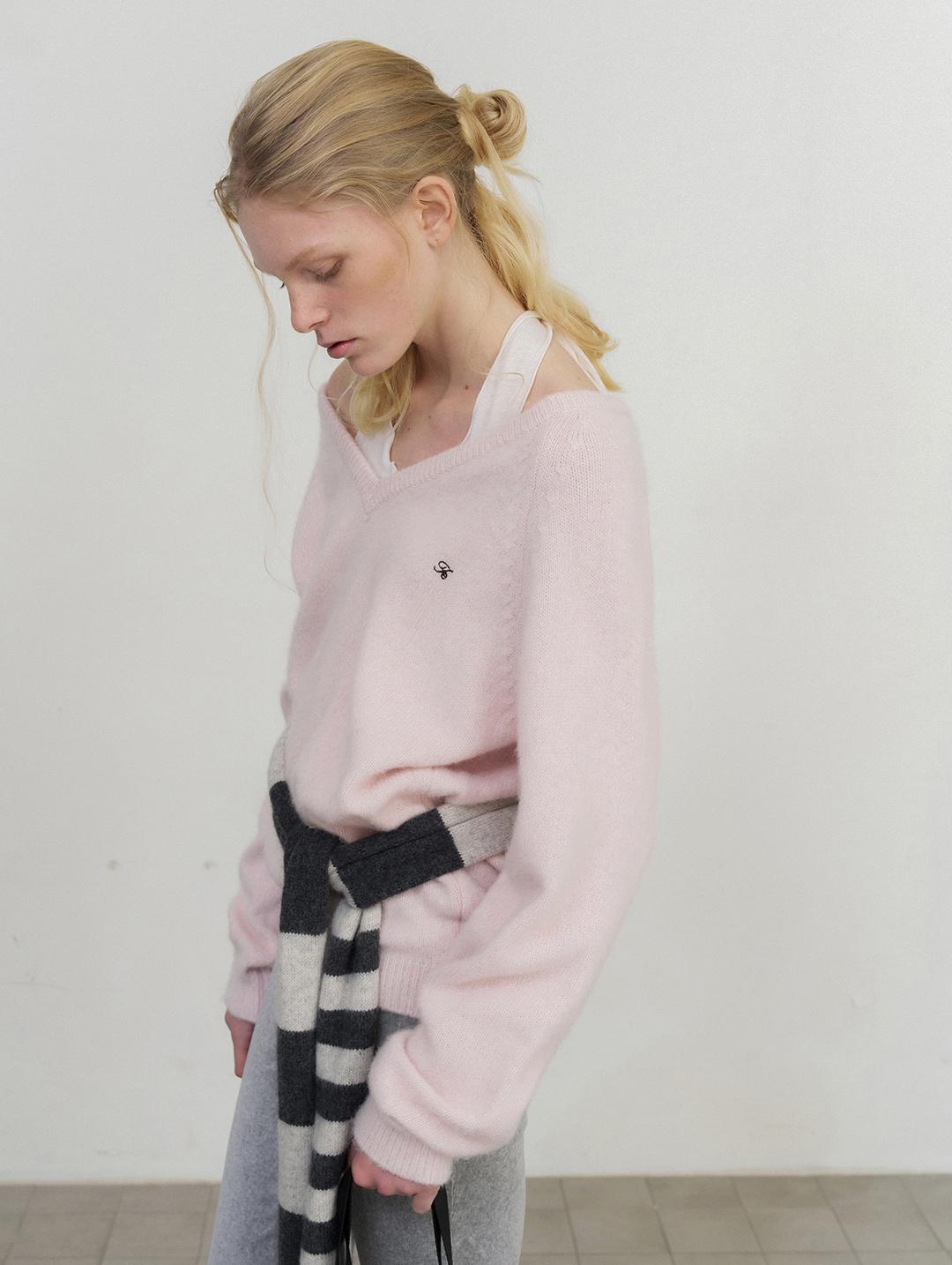 [3rd] Blur brush knit - baby pink