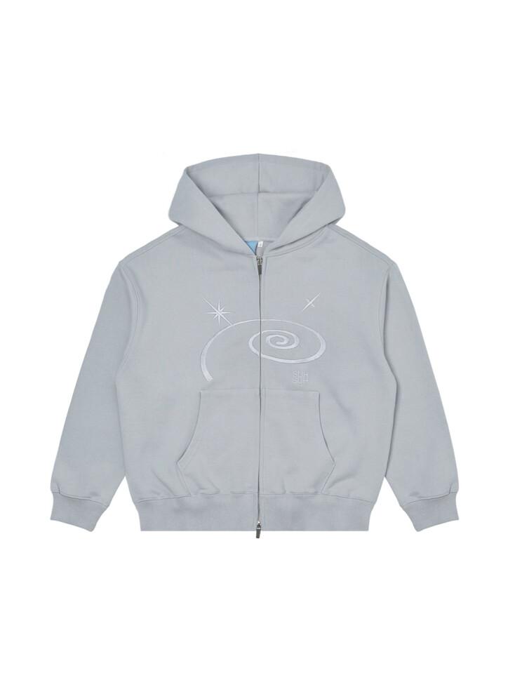 SPIRAL ZIP UP OG HOODIE (GREY)