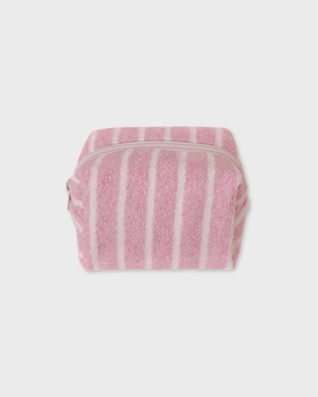 Stripe terry pouch (pink)