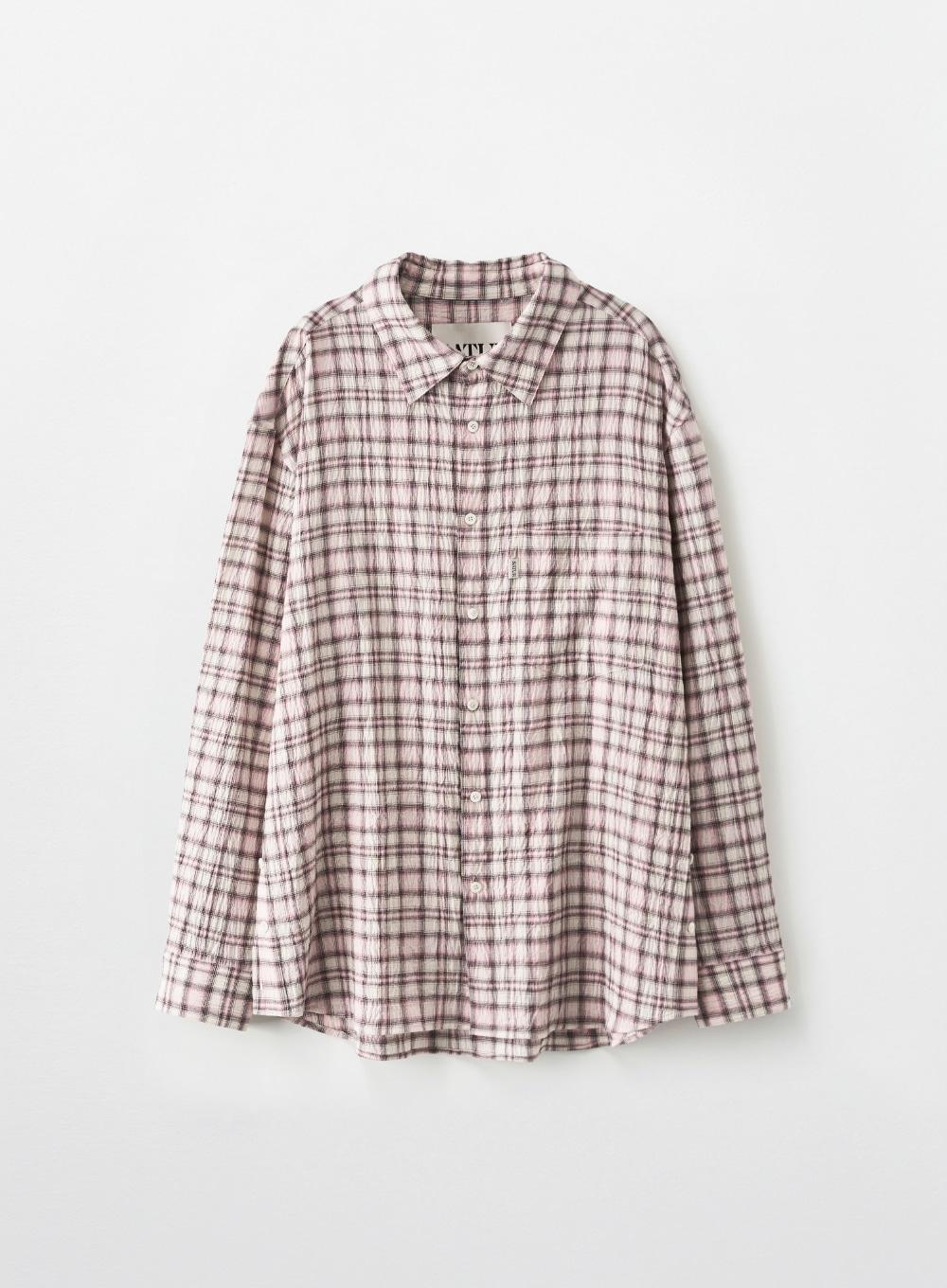 Over Size Check Shirt - Pink