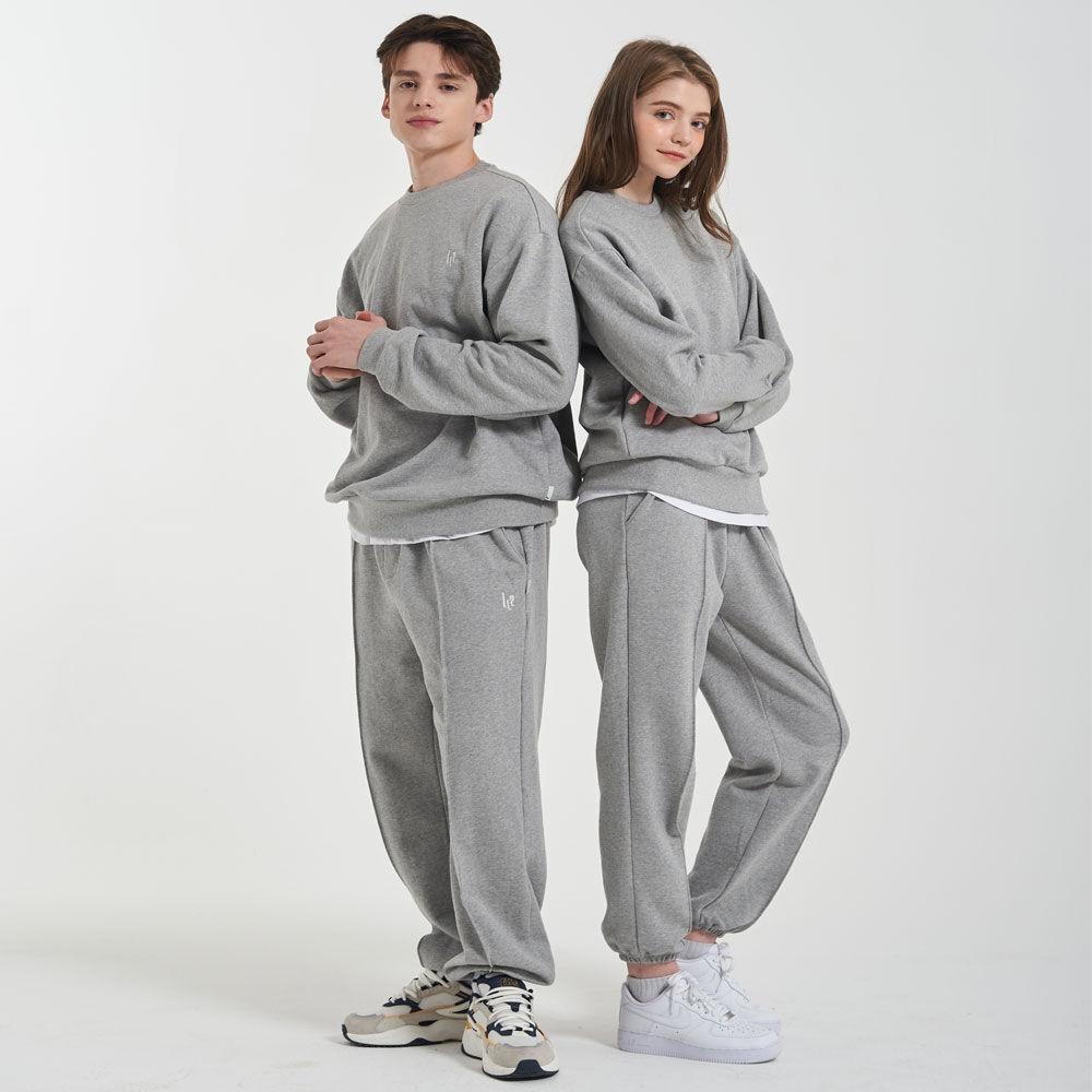 시그니처 로고 스웨트셋업 멜란지그레이