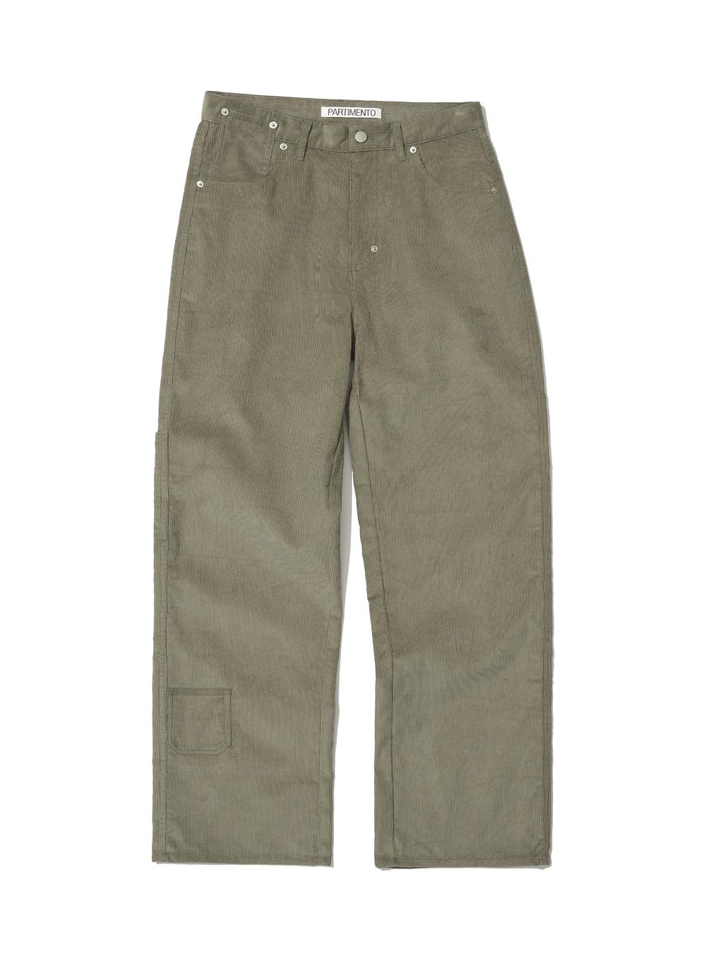 [WOMEN] CORDUROY POCKET POINTED WORK PANTS_KHAKI BEIGE