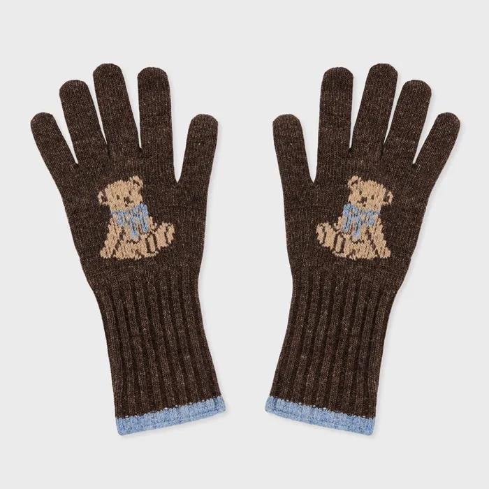 gloves teddy brown