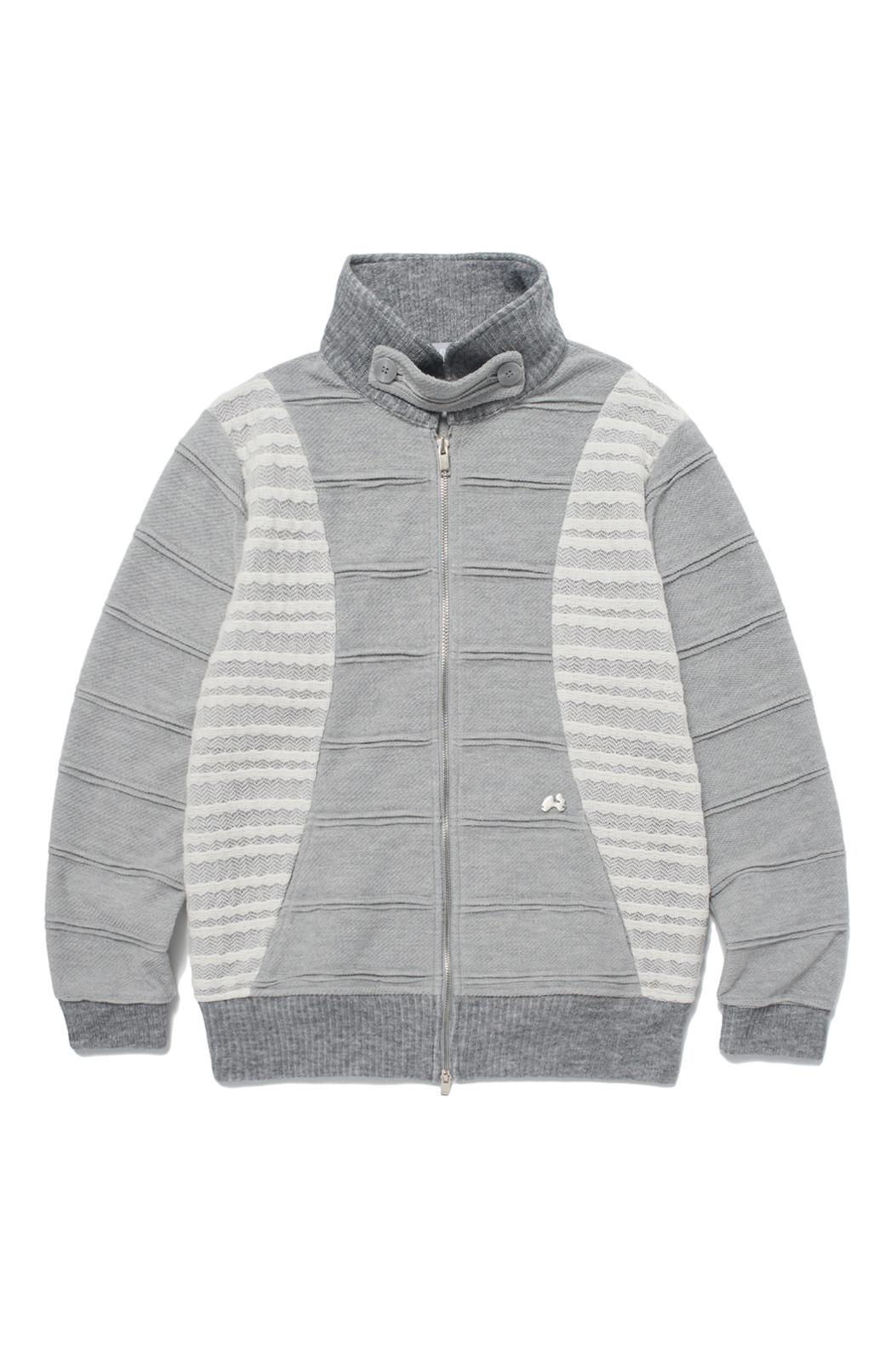 Flap Knitted zip-up (Gray)