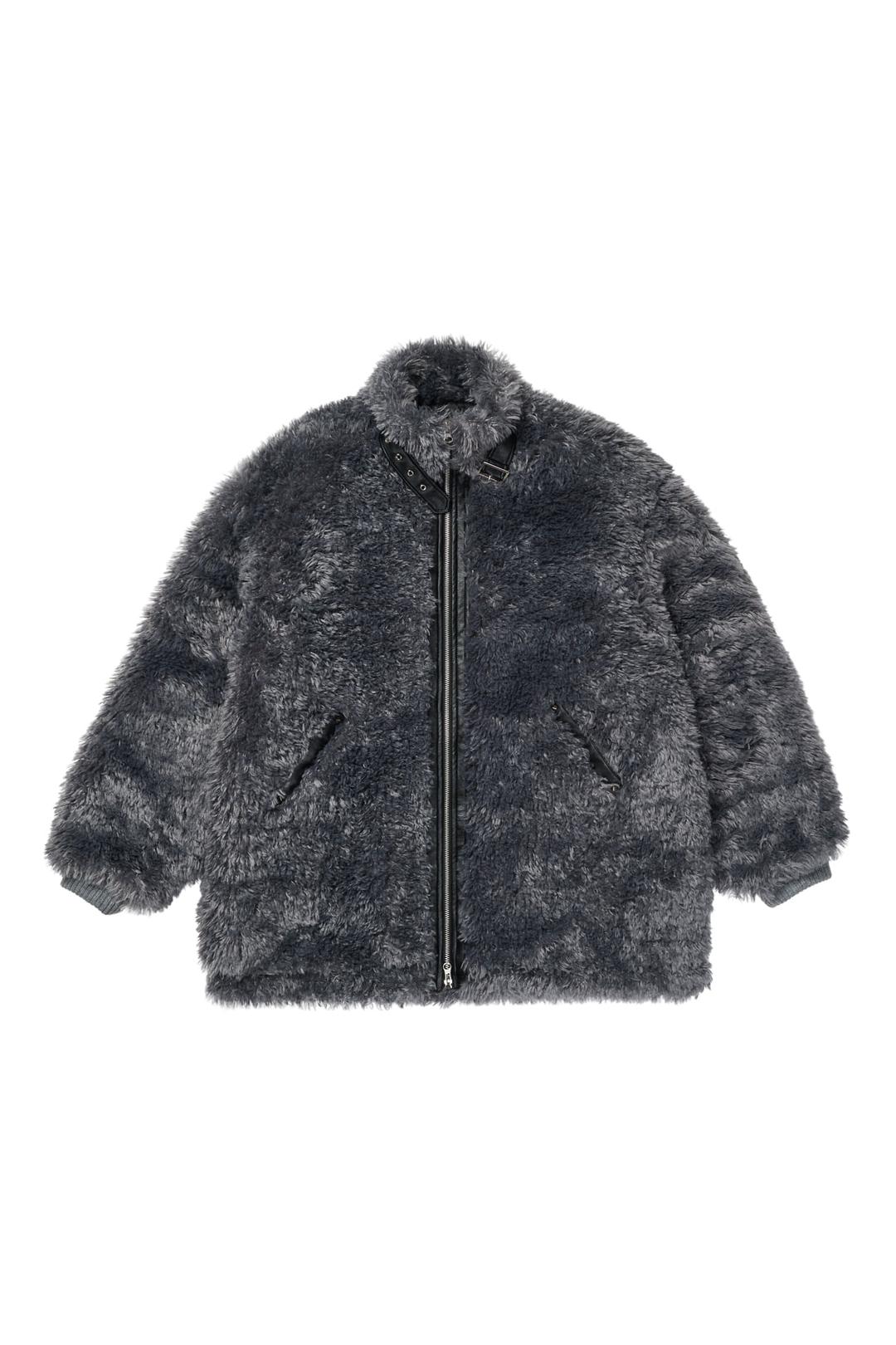 BIZZO POINT FAUX FUR JUMPER IN CHARCOAL