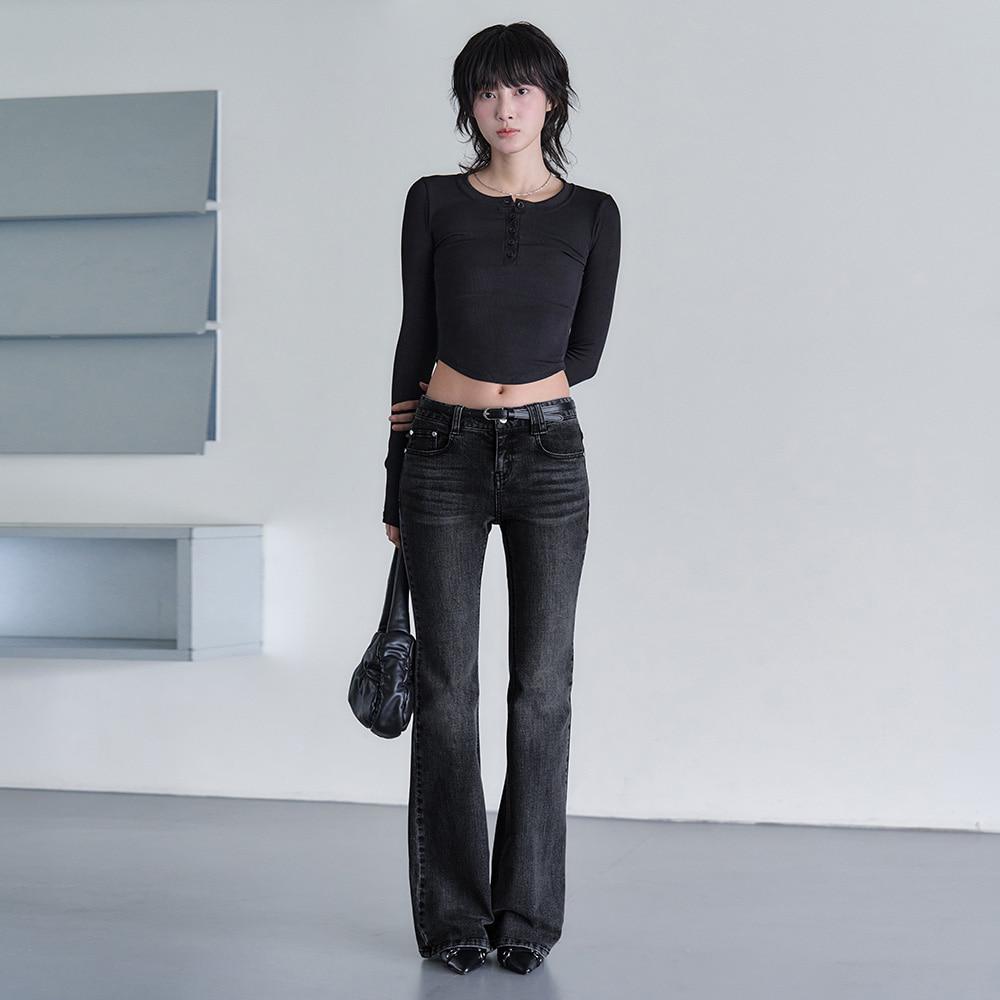 [W]Signature Slim Low Rise Flared Jeans DCWPT006BlackB