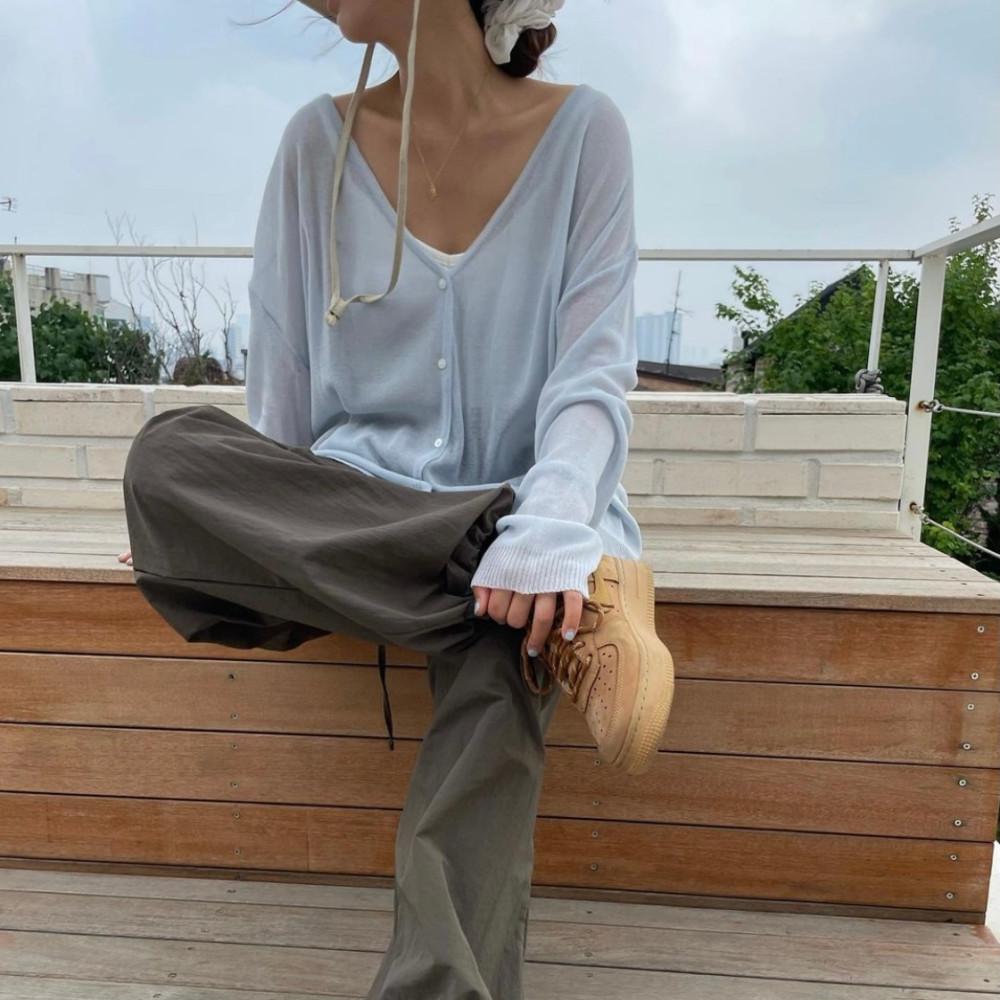 여리여리 클라우디 루즈핏 쿨 썸머 브이넥 가디건 (3col)