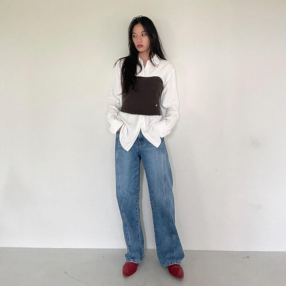 Curve Straight Denim Pants_Blue