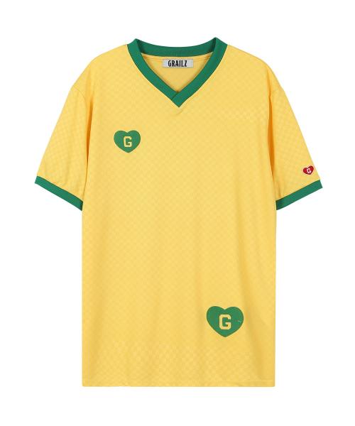 그레일즈(GRAILZ)  HEART EMBLEM RETRO JERSEY [BRASIL YELLOW] - 사이즈 & 후기 | 무신사