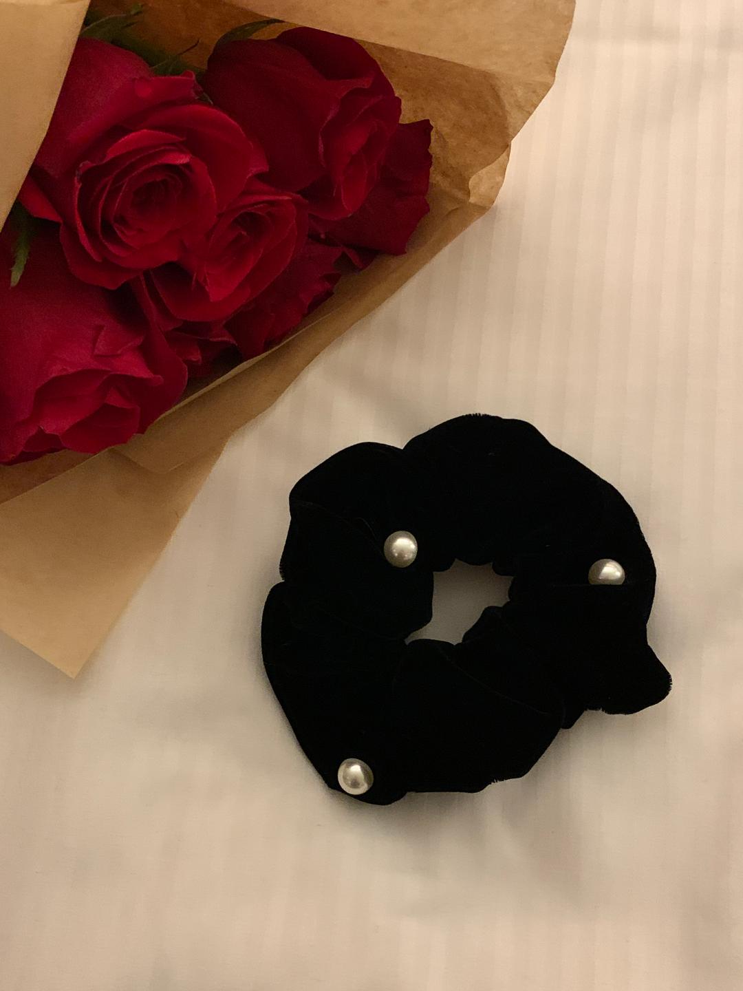 (당일) 슈슈 벨벳 진주 스크런치