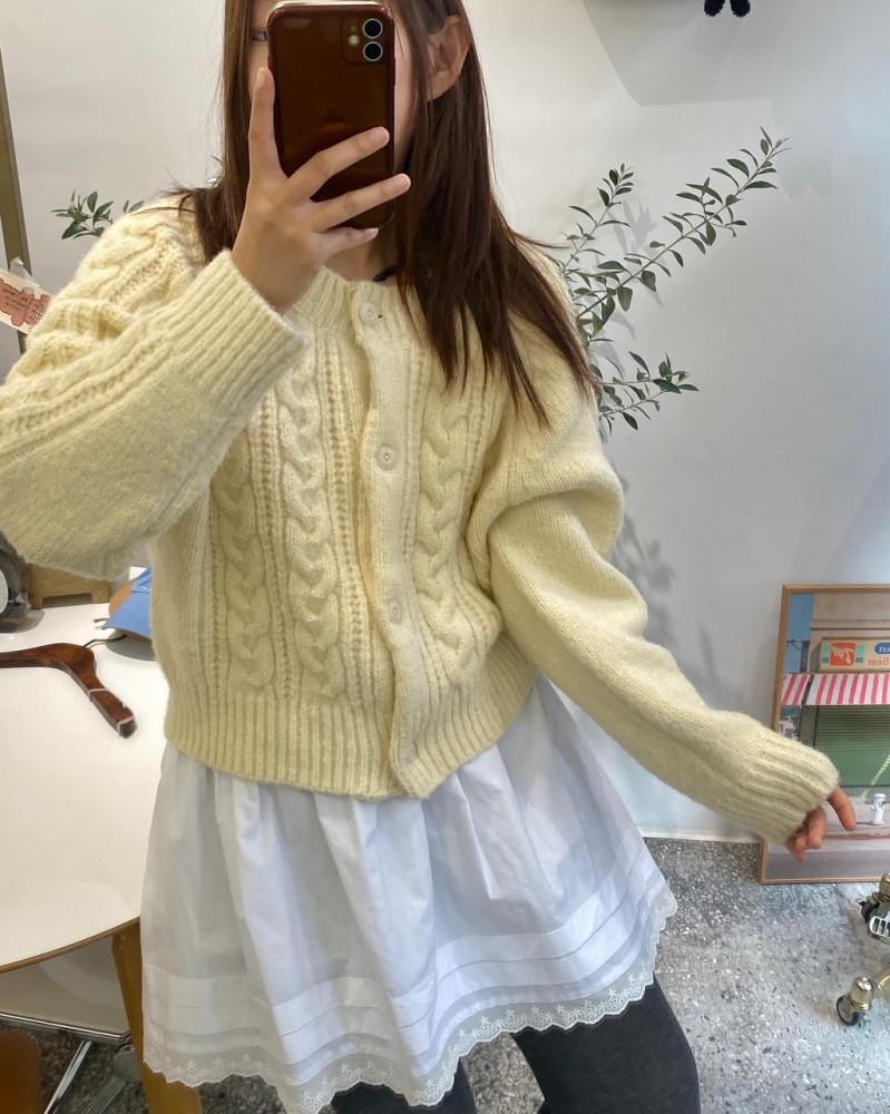 꽈베기 라운드 나시 가디건 세트 프레set