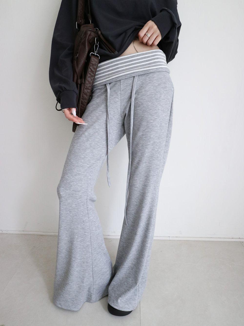 샵오르 스트라이프 밴딩 부츠컷팬츠 (3colors)