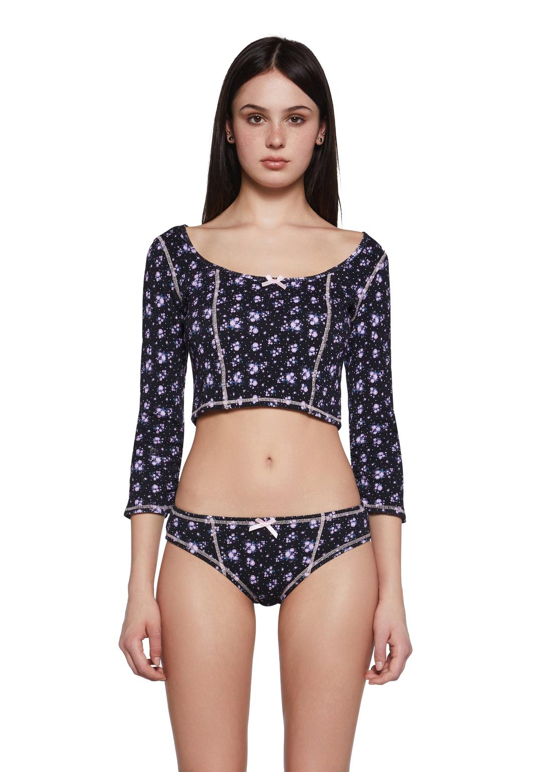 Almost Fantasy PJ Set - BLACK / XX-Small