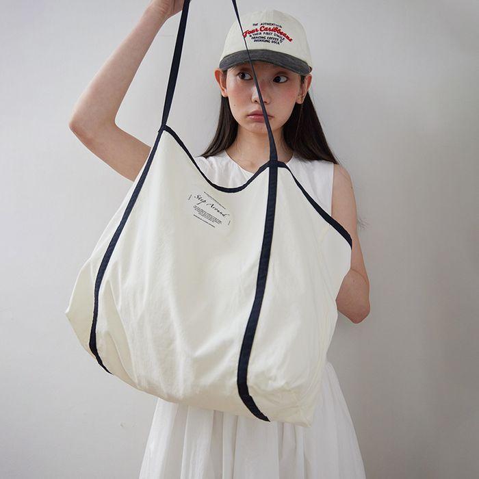 Line summer beach bag_NAVY