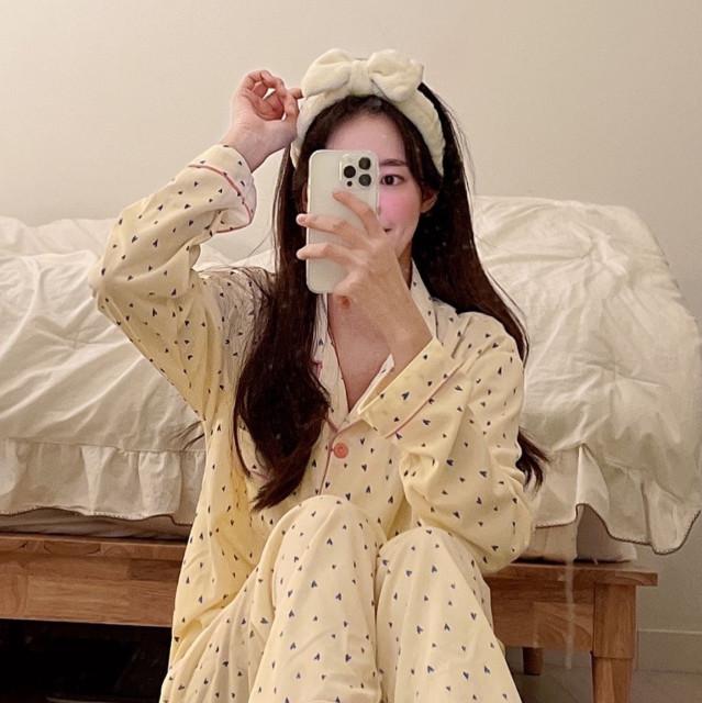 레몬 딜 버터 파자마 잠옷 홈웨어 세트