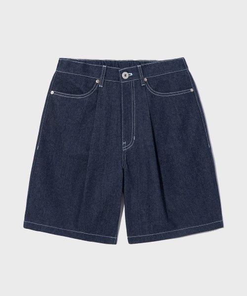 데님 하프 팬츠 인디고