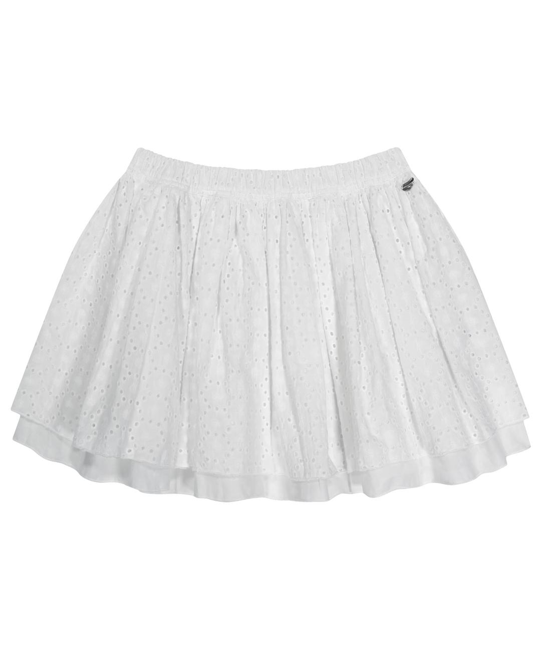 FLOWER PUNCHING SKIRT WHITE