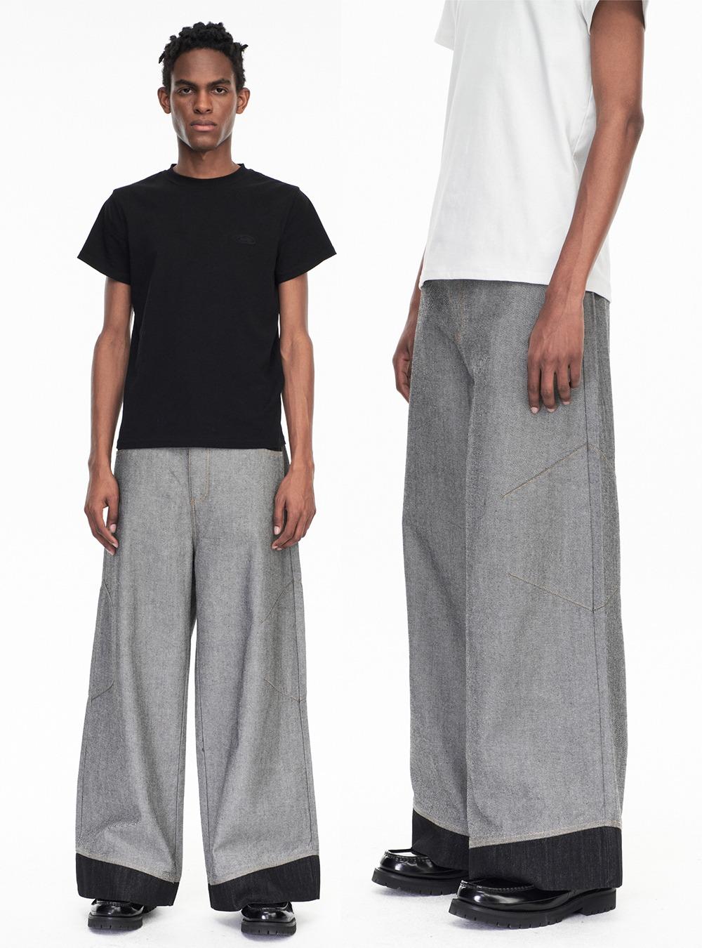 [IN TERRIS] Washed Wide Denim Pants