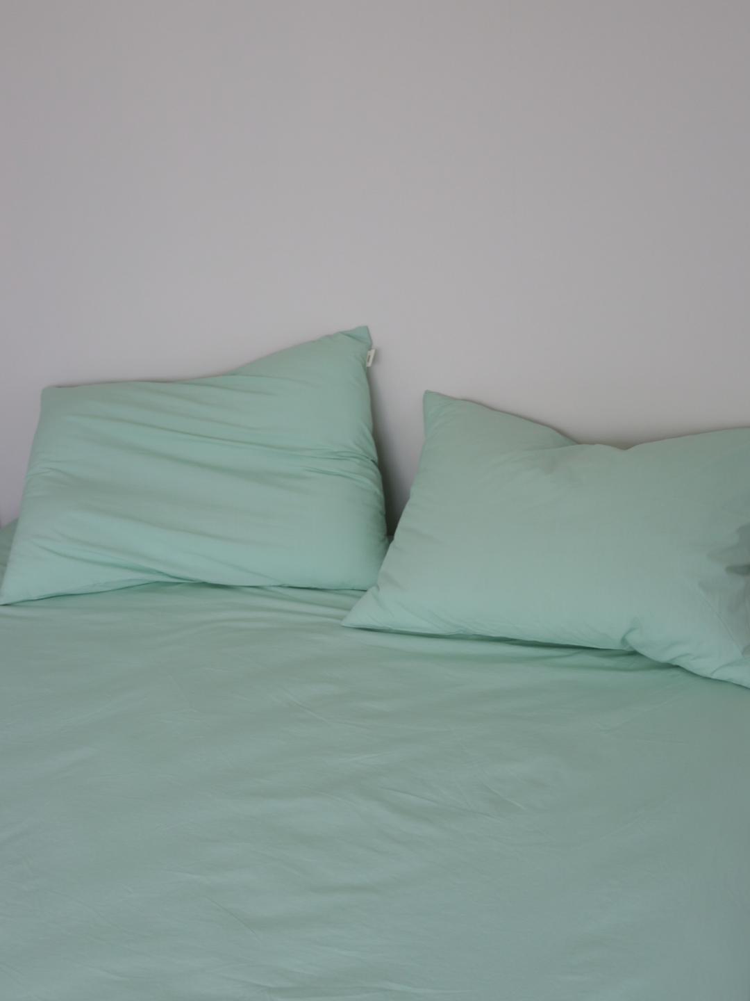 Light mint cotton Pillow cover
