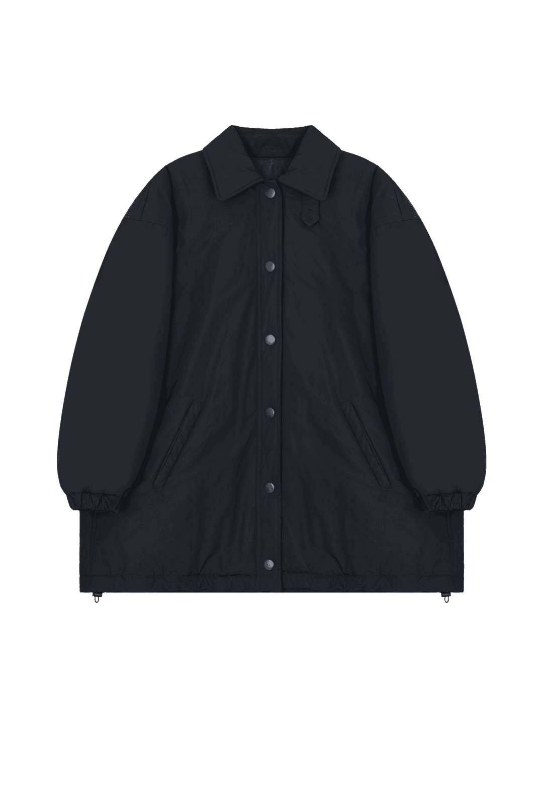 COLLAR SHIRRING PADDING JACKET  (NAVY)