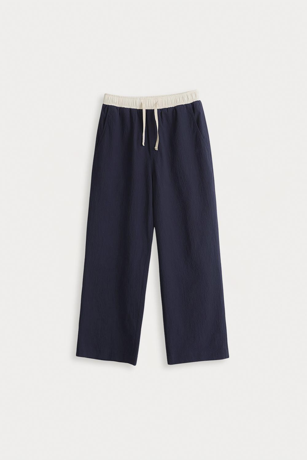 [기장선택]스플릿 시어서커 팬츠_Navy Foam